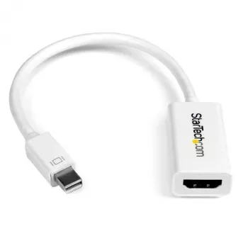 StarTech.com Mini DisplayPort–HDMI adapteris – aktīvs mDP–HDMI video pārveidotājs – 4K 30 Hz – Mini DP vai Thunderbolt 1/2 Mac/PC uz HDMI monitoru/TV/displeju – mDP 1.2–HDMI adaptera sargspraudnis – balts