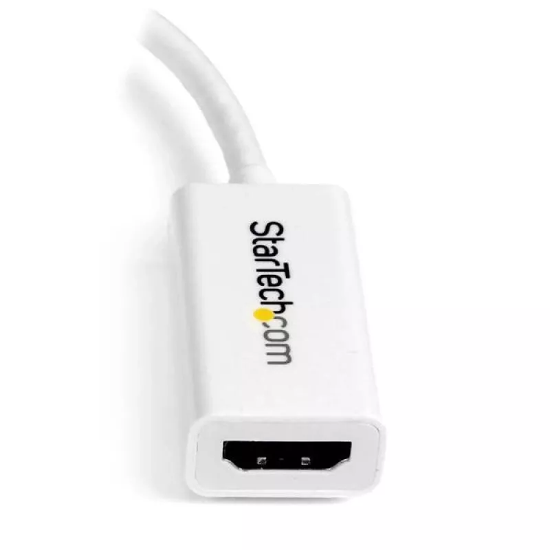 StarTech.com Mini DisplayPort–HDMI adapteris – aktīvs mDP–HDMI video pārveidotājs – 4K 30 Hz – Mini DP vai Thunderbolt 1/2 Mac/PC uz HDMI monitoru/TV/displeju – mDP 1.2–HDMI adaptera sargspraudnis – balts