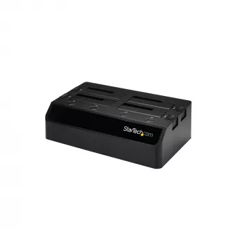 StarTech.com 4 nodalījumu USB 3.0 uz SATA cietā diska dokstacija, USB cietā diska doks, ārējā 2,5/3,5 collu SATA III SSD/HDD dokstacija, karstās nomaiņas cietā diska nodalījums, augšējās ielādes