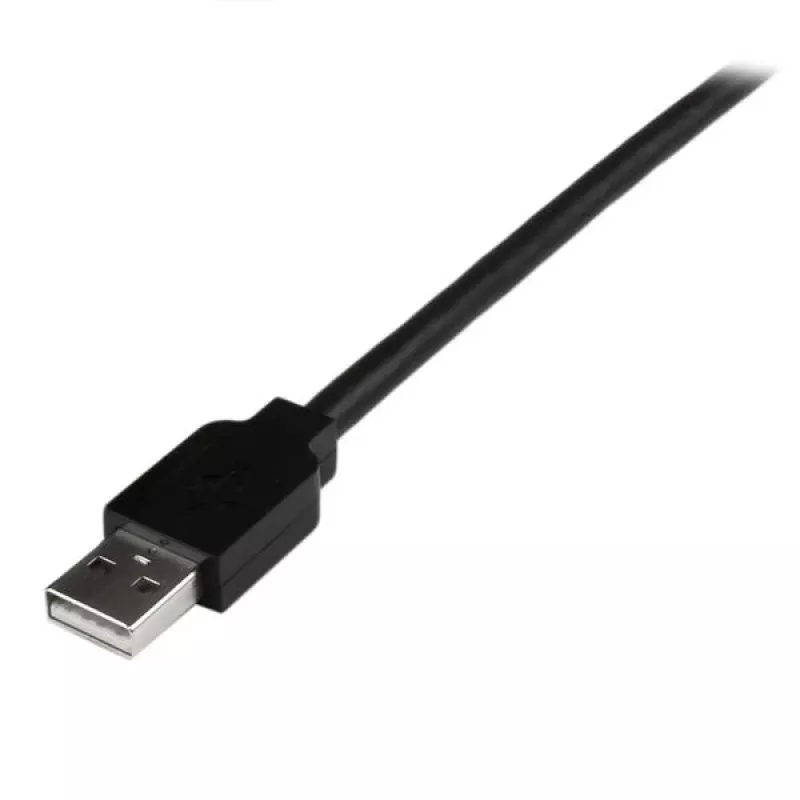 StarTech.com 15m USB 2.0 Active kabelis with 4 Port Hub, USB 2.0, 480 Mbit/s, Melns, 15 m, 110 - 240 V, 5 V