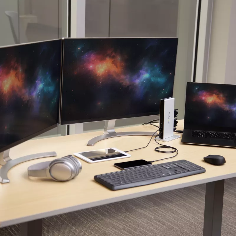 StarTech.com Divu Monitoru USB 3.0 Dokstacija ar DVI un Vertikālo Statīvu