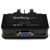 StarTech.com 2 portu USB VGA kabeļa KVM slēdzis - barošana caur USB ar tālvadības slēdzi