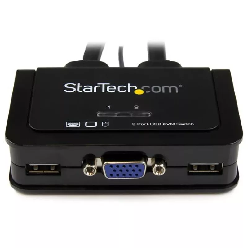 StarTech.com 2 portu USB VGA kabeļa KVM slēdzis - barošana caur USB ar tālvadības slēdzi