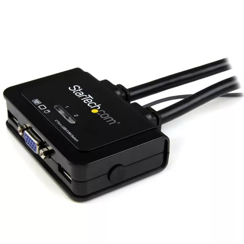 StarTech.com 2 portu USB VGA kabeļa KVM slēdzis - barošana caur USB ar tālvadības slēdzi