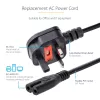 StarTech.com 3 pēdu (1 m) UK klēpjdatora strāvas kabelis, BS 1363 uz C7, 2,5 A, 250 V, 18 AWG, melns, UK klēpjdatora maiņas vads, printera strāvas kabelis, maiņstrāvas klēpjdatora lādētāja vads, klēpjdatora strāvas bloka vads