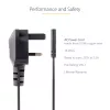 StarTech.com 3 pēdu (1 m) UK klēpjdatora strāvas kabelis, BS 1363 uz C7, 2,5 A, 250 V, 18 AWG, melns, UK klēpjdatora maiņas vads, printera strāvas kabelis, maiņstrāvas klēpjdatora lādētāja vads, klēpjdatora strāvas bloka vads
