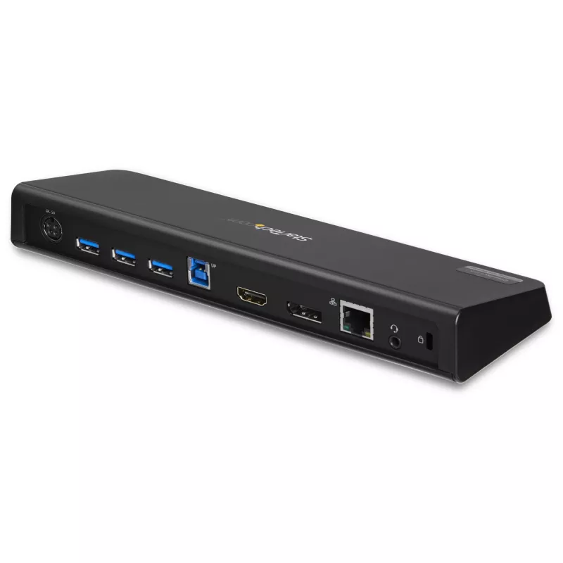 StarTech.com USB 3.0 dokstacija diviem monitoriem ar HDMI un 4K DisplayPort - USB 3.0 uz 4x USB-A, Ethernet, HDMI un DP - USB A tipa universāla klēpjdatoru dokstacija Mac un Windows
