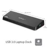StarTech.com USB 3.0 dokstacija diviem monitoriem ar HDMI un 4K DisplayPort - USB 3.0 uz 4x USB-A, Ethernet, HDMI un DP - USB A tipa universāla klēpjdatoru dokstacija Mac un Windows