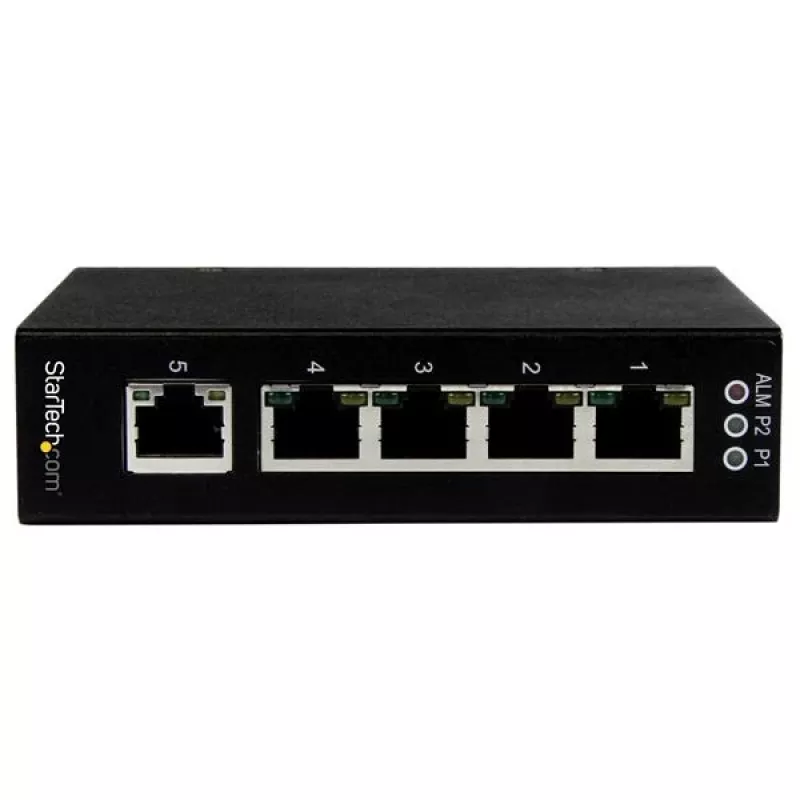 StarTech.com 5 portu nevadāms industriālais Gigabit Ethernet komutators - DIN sliedes / sienas stiprinājums