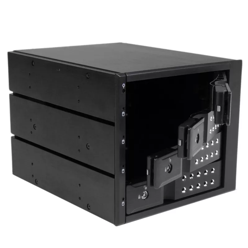 StarTech.com 4 nodalījumu alumīnija bezpaliktņu karstās nomaiņas mobilais statīvs 3,5 collu SAS II/SATA III – 6 Gbps cietajam diskam