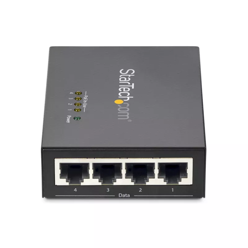 StarTech.com 4-Port Gigabit Midspan - PoE+ Inžektors - 802.3at/af