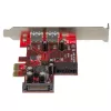 StarTech.com 4 Portu PCI Express USB 3.0 Karte - 2 Ārējie un 2 Iekšējie - SATA Barošana - UASP Atbalsts - 2x Iekšējās (IDC) Mātesplates Stila Galviņas