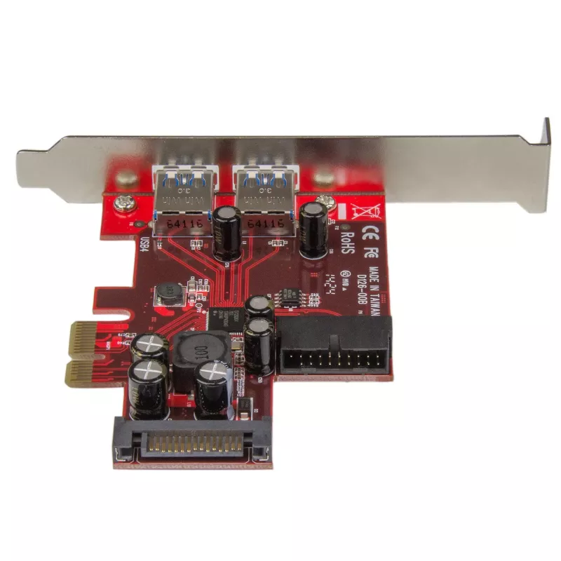 StarTech.com 4 Portu PCI Express USB 3.0 Karte - 2 Ārējie un 2 Iekšējie - SATA Barošana - UASP Atbalsts - 2x Iekšējās (IDC) Mātesplates Stila Galviņas