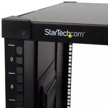 StarTech.com 4-Post 9U Mobile Open Frame Server Rack, Four Post tīkls Rack with Wheels, 19 inch Rolling Rack for Home/Office Narrow Floor Spaces, Small Data Rack for Computer/AV/IT Equipment - TAA Compliant