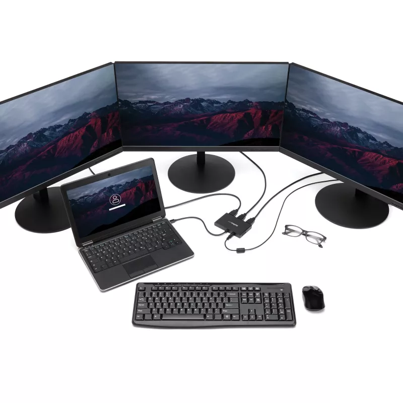 StarTech.com 3 portu vairāku monitoru adapteris - Mini DisplayPort uz HDMI MST centrmezgls - Trīskāršs 1080p vai divkāršs 4K 30 Hz - video sadalītājs paplašinātā darbvirsmas režīmā tikai Windows - mDP 1.2 uz 3x HDMI