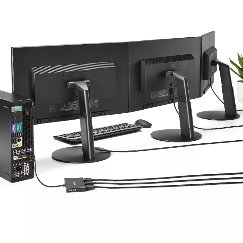 StarTech.com 3 portu vairāku monitoru adapteris - Mini DisplayPort uz HDMI MST centrmezgls - Trīskāršs 1080p vai divkāršs 4K 30 Hz - video sadalītājs paplašinātā darbvirsmas režīmā tikai Windows - mDP 1.2 uz 3x HDMI