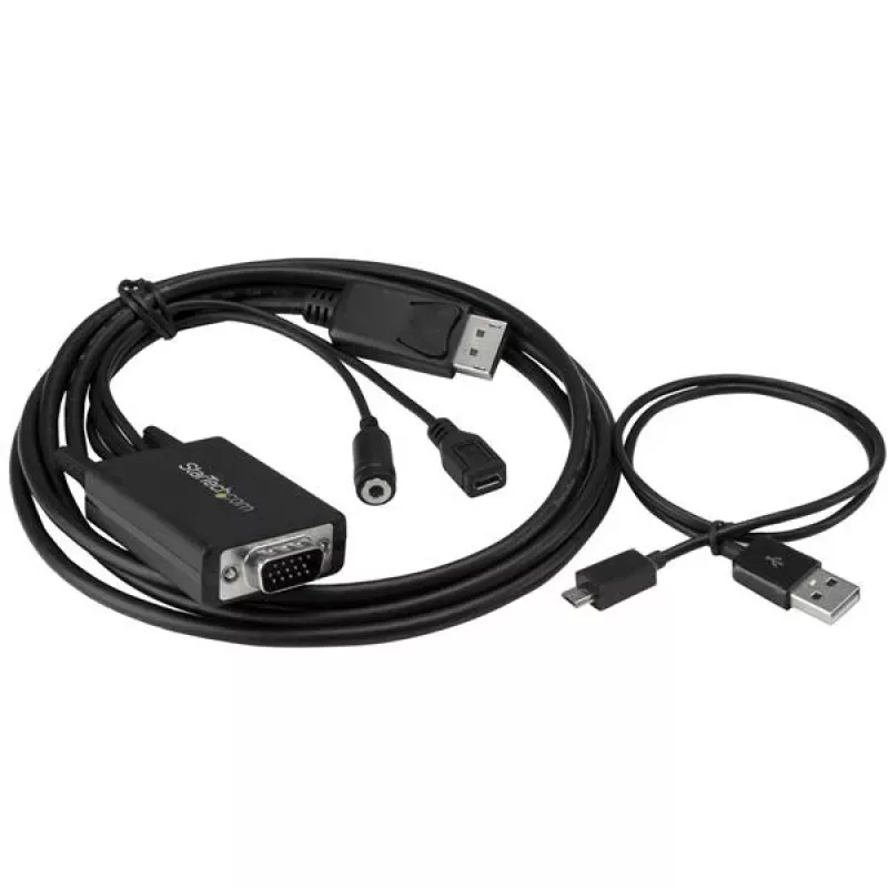 StarTech.com DisplayPort uz VGA adaptera kabelis ar audio - 6 pēdas (2 m)