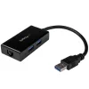 StarTech.com USB–Ethernet adapteris, USB 3.0 uz 10/100/1000 Gigabit Ethernet LAN pārveidotājs klēpjdatoriem, 11,8 collu/30 cm pievienots kabelis, USB–RJ45 adapteris, NIC adapteris, USB tīkla adapteris