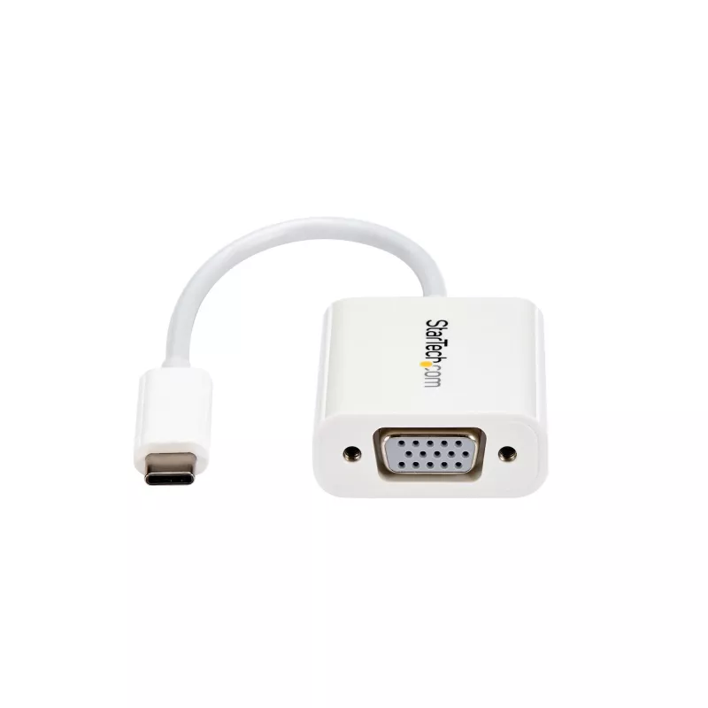 StarTech.com USB-C uz VGA adapteris - Balts, 3.2 Gen 1 (3.1 Gen 1), USB Type-C, VGA (D-Sub) izeja, 1920 x 1200 pikseļi