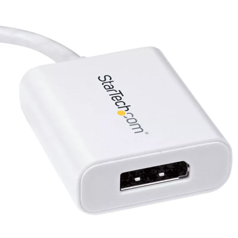 StarTech.com USB-C uz DisplayPort adapteris - 4K 60Hz/8K 30Hz - USB Type-C uz DP 1.4 HBR2 adaptera sargspraudnis - kompakts USB-C (DP Alt Mode) monitora video pārveidotājs - Thunderbolt 3 saderīgs - balts