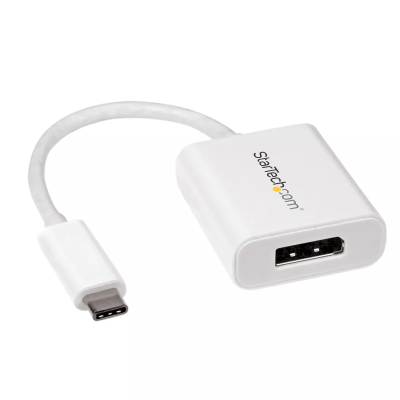 StarTech.com USB-C uz DisplayPort adapteris - 4K 60Hz/8K 30Hz - USB Type-C uz DP 1.4 HBR2 adaptera sargspraudnis - kompakts USB-C (DP Alt Mode) monitora video pārveidotājs - Thunderbolt 3 saderīgs - balts