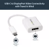 StarTech.com USB-C uz DisplayPort adapteris - 4K 60Hz/8K 30Hz - USB Type-C uz DP 1.4 HBR2 adaptera sargspraudnis - kompakts USB-C (DP Alt Mode) monitora video pārveidotājs - Thunderbolt 3 saderīgs - balts