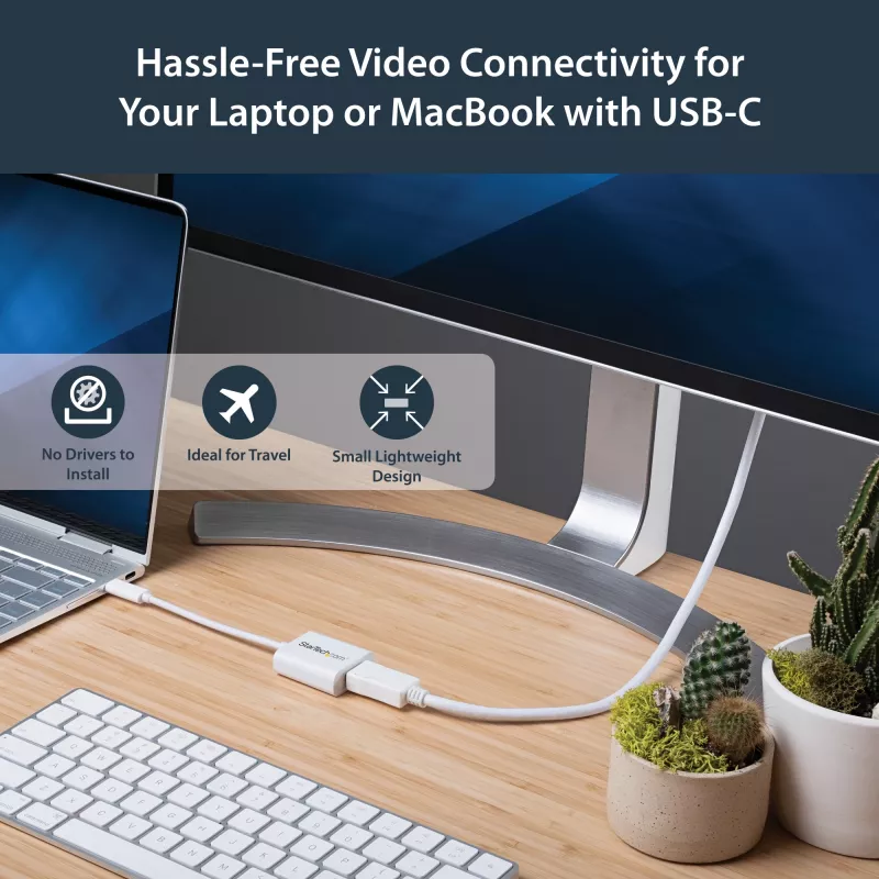 StarTech.com USB-C uz DisplayPort adapteris - 4K 60Hz/8K 30Hz - USB Type-C uz DP 1.4 HBR2 adaptera sargspraudnis - kompakts USB-C (DP Alt Mode) monitora video pārveidotājs - Thunderbolt 3 saderīgs - balts