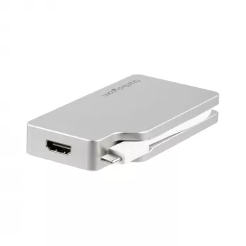 StarTech.com USB C Multiport Video Adapter ar HDMI, VGA, Mini DisplayPort or DVI - USB Type C Monitor Adapter to HDMI 1.4 or mDP 1.2 (4K) - VGA or DVI (1080p) - Silver Aluminum
