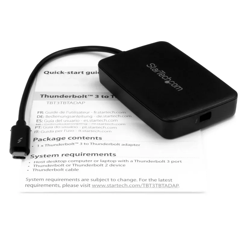 StarTech.com Thunderbolt 3 uz Thunderbolt 2 adapteris – TB3 klēpjdatoram TB2 displejiem un ierīcēm – Thunderbolt 2 20Gbps vai Thunderbolt 1 10Gbps pārveidotājs – Thunderbolt 3 sertificēts – Windows/Mac