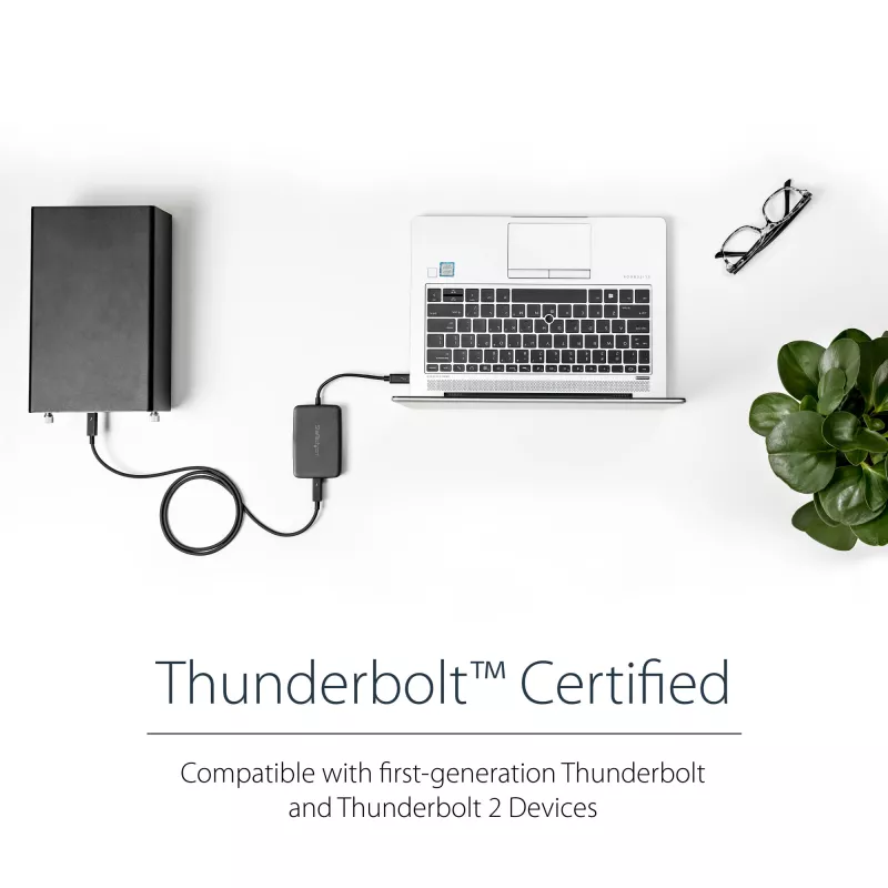 StarTech.com Thunderbolt 3 uz Thunderbolt 2 adapteris – TB3 klēpjdatoram TB2 displejiem un ierīcēm – Thunderbolt 2 20Gbps vai Thunderbolt 1 10Gbps pārveidotājs – Thunderbolt 3 sertificēts – Windows/Mac