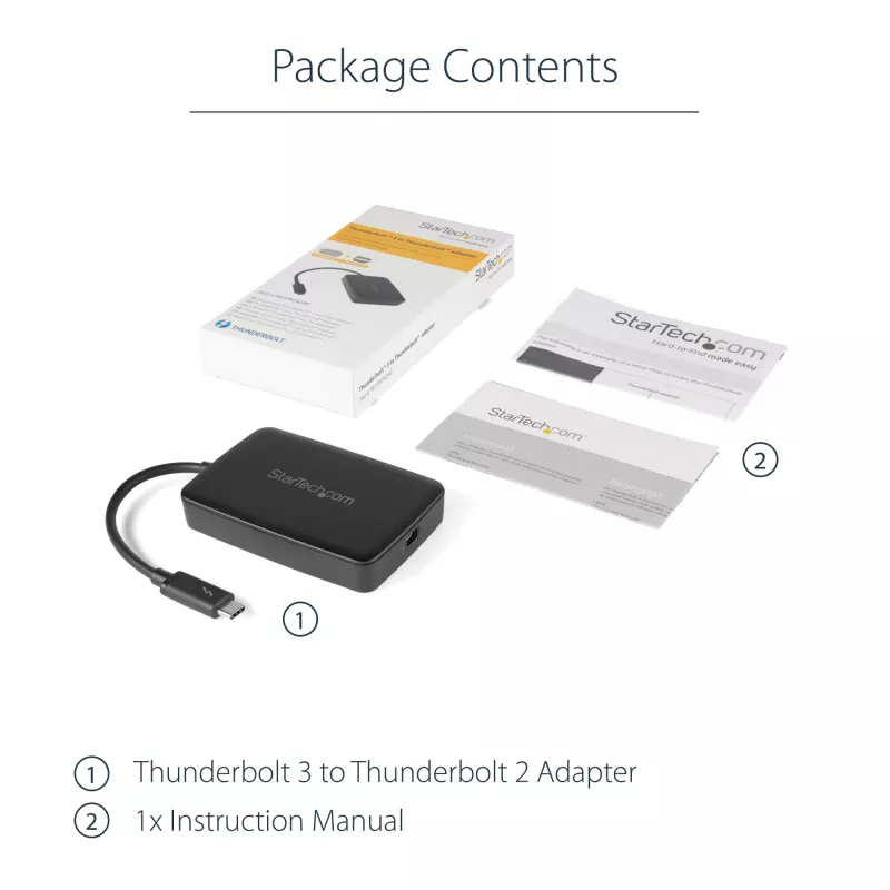StarTech.com Thunderbolt 3 uz Thunderbolt 2 adapteris – TB3 klēpjdatoram TB2 displejiem un ierīcēm – Thunderbolt 2 20Gbps vai Thunderbolt 1 10Gbps pārveidotājs – Thunderbolt 3 sertificēts – Windows/Mac
