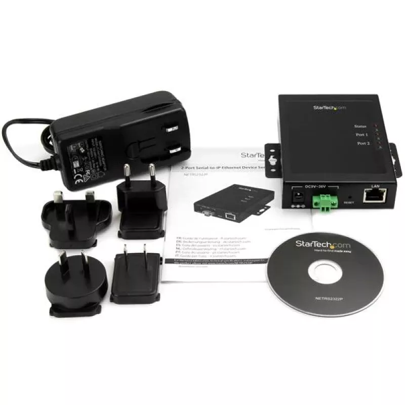 StarTech.com 2 portu seriālais uz IP Ethernet ierīču serveris - RS232 - metāls un montējams