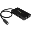 StarTech.com 3-portu USB 3.0 centrmezgls ar Gigabit Ethernet – USB-C – komplektā barošanas adapteris~3-portu USB-C centrmezgls ar Gigabit Ethernet – USB-C uz 3x USB-A – USB 3.0 (5 Gbps) – komplektā barošanas adapteris