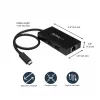 StarTech.com 3-portu USB 3.0 centrmezgls ar Gigabit Ethernet – USB-C – komplektā barošanas adapteris~3-portu USB-C centrmezgls ar Gigabit Ethernet – USB-C uz 3x USB-A – USB 3.0 (5 Gbps) – komplektā barošanas adapteris