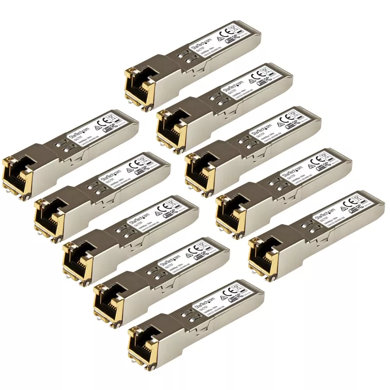 StarTech.com ar Cisco GLC-T saderīgs SFP raiduztvērēja modulis - 1000BASE-T - 10 gab. iepakojumā