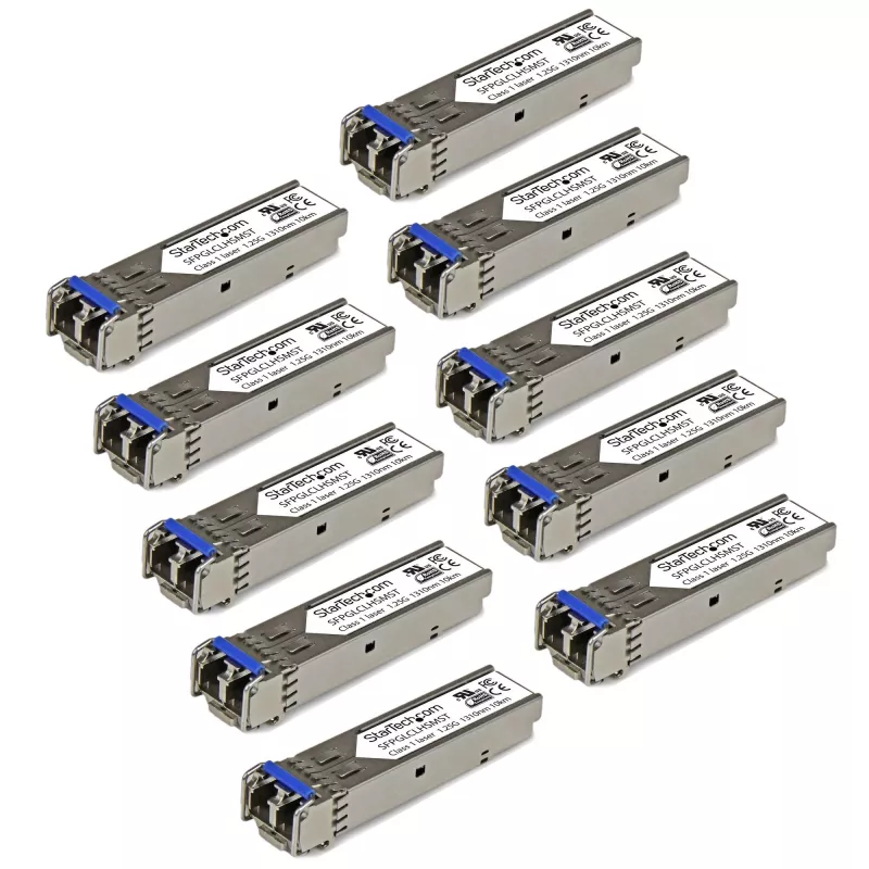 StarTech.com Cisco GLC-LH-SM saderīgs SFP raiduztvērēja modulis - 1000BASE-LX/LH - 10 IEPAKOJUMS~10 iepakojums Cisco GLC-LH-SM saderīgs SFP modulis (10 iepakojumā) - 1000BASE-LX/LH - 1GbE vienmoda optiskās šķiedras SMF optiskais raiduztvērējs - 1GE Gigabit Ethernet SFP - LC 10km - 1310nm - DDM Cisco Firepower, ASR920, IE2000