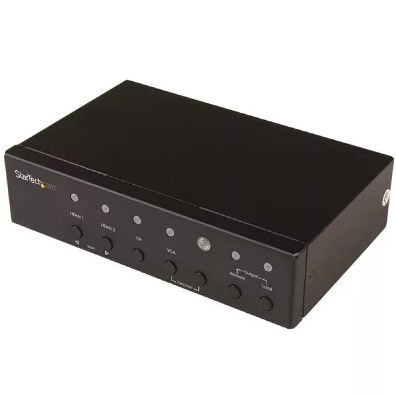 StarTech.com vairāku ievades HDBaseT paplašinātājs ar iebūvētu slēdzi - DisplayPort, VGA un HDMI, izmantojot CAT5e vai CAT6 - līdz 4K