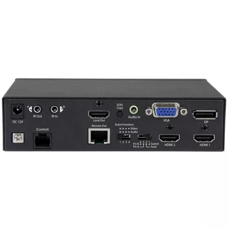 StarTech.com vairāku ievades HDBaseT paplašinātājs ar iebūvētu slēdzi - DisplayPort, VGA un HDMI, izmantojot CAT5e vai CAT6 - līdz 4K