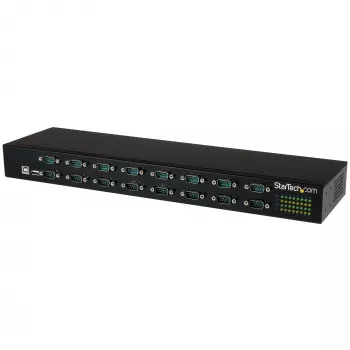 StarTech.com 16 portu USB–seriālā adaptera centrmezgls, USB 2.0 B tipa, seriālais, 480 Mbit/s, melns, tērauds, 36 W