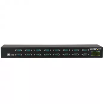 StarTech.com 16 portu USB–seriālā adaptera centrmezgls, USB 2.0 B tipa, seriālais, 480 Mbit/s, melns, tērauds, 36 W