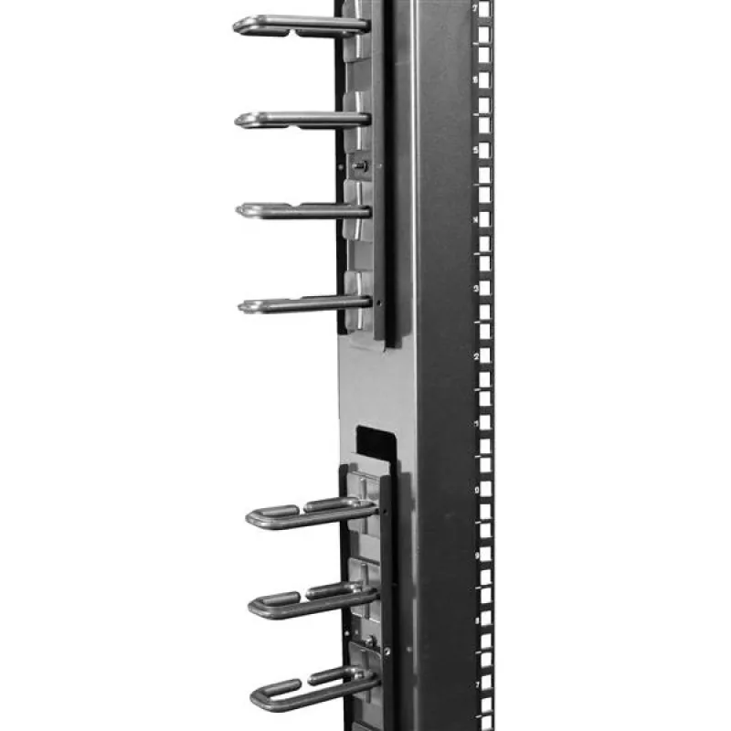 StarTech.com vertikālais kabeļu organizators ar D-gredzena āķiem - 0U - 6 pēdas