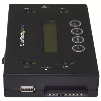 StarTech.com 1:1 autonomais cietā diska dublētājs un dzēsējs, USB zibatmiņas un SATA HDD/SSD disku klonētājs un dzēsējs, LCD displejs, TAA atbilstošs, neatkarīgs no OS