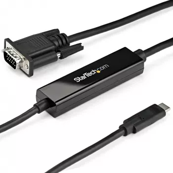 StarTech.com 0,9 m USB C uz VGA kabelis – 1920 x 1200/1080p USB Type-C uz VGA video aktīvais adaptera kabelis – saderīgs ar Thunderbolt 3 – klēpjdatoram uz VGA monitoru/projektoru – DP Alt Mode HBR2