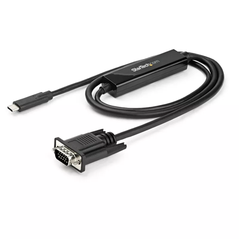 StarTech.com 0,9 m USB C uz VGA kabelis – 1920 x 1200/1080p USB Type-C uz VGA video aktīvais adaptera kabelis – saderīgs ar Thunderbolt 3 – klēpjdatoram uz VGA monitoru/projektoru – DP Alt Mode HBR2
