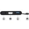 StarTech.com USB-C VGA daudzportu adapteris - USB 3.0 ports - 60W PD