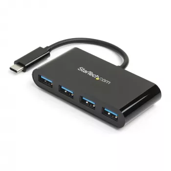 StarTech.com 4 portu USB-C centrmezgls - USB-C uz 4x USB-A - USB 3.0 centrmezgls - barots no kopnes~4 portu USB-C centrmezgls - USB-C uz 4x USB-A - USB 3.0 centrmezgls - 5Gbps - barots no kopnes