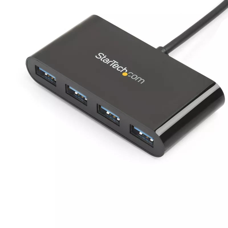 StarTech.com 4 portu USB-C centrmezgls - USB-C uz 4x USB-A - USB 3.0 centrmezgls - barots no kopnes~4 portu USB-C centrmezgls - USB-C uz 4x USB-A - USB 3.0 centrmezgls - 5Gbps - barots no kopnes