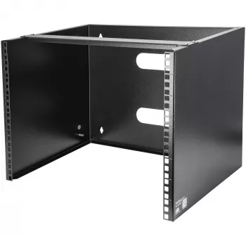 StarTech.com 8U sienas stiprinājuma tīkla statīvs - 14 collu dziļš (zema profila) - 19 collu plāksteru paneļu kronšteins seklam serveru un IT aprīkojumam, tīkla slēdžiem - 80 mārciņas/36 kg svara ietilpība, melns