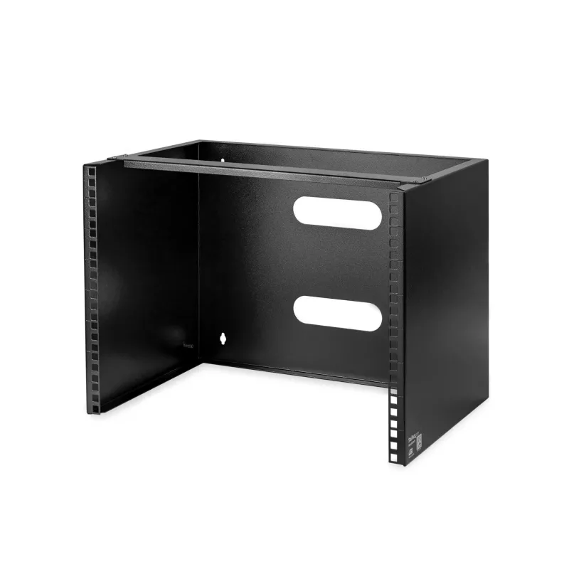 StarTech.com 8U sienas stiprinājuma tīkla statīvs - 14 collu dziļš (zema profila) - 19 collu plāksteru paneļu kronšteins seklam serveru un IT aprīkojumam, tīkla slēdžiem - 80 mārciņas/36 kg svara ietilpība, melns