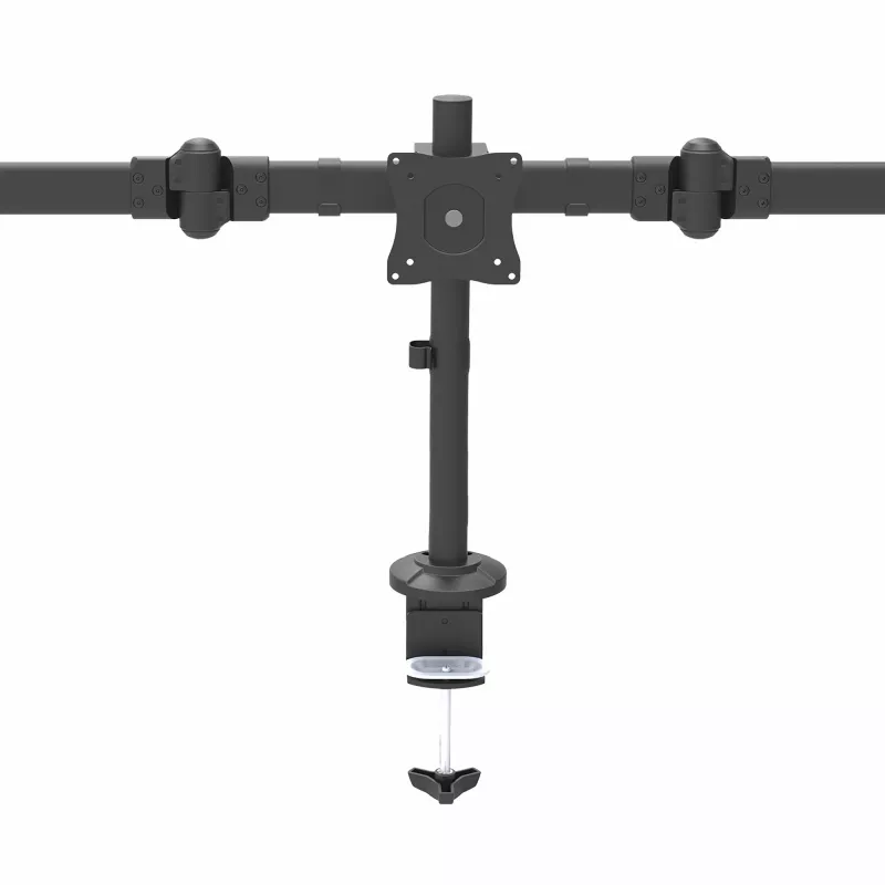 StarTech.com galda stiprinājuma trīskāršā monitora roka - ergonomisks VESA 3 monitoru stiprinājums līdz 27 collām - šarnīrveida un augstumā regulējams statņa stiprinājums - noliekt/pagriezt/rotēt LCD/LED ekrānu - galda skava/cauruma stiprinājums